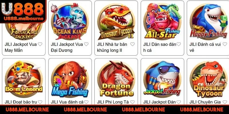 List trò chơi thu hút có mặt tại sảnh bắn cá U888